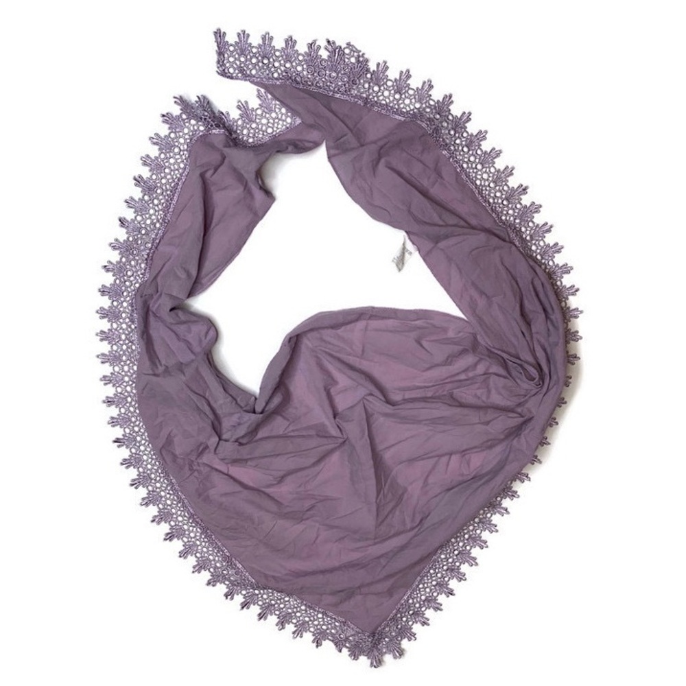 Vintage Silk Scarf Purple Lavender Shawl Wrap